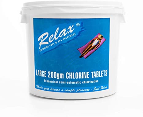 Relax 5Kg Chlorine Tablets Large 200g Swimming Pool Sanitiser