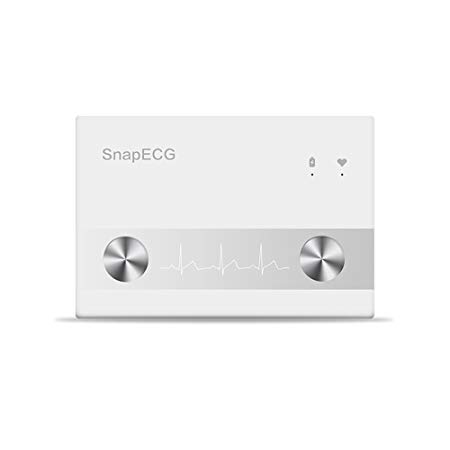 SnapECG EKG Monitor for Home, Wireless ECG Heart Rate Capture with No-Cost App, Pocket Size Portable EKG Monitoring Devices for iPhone, Android and Other Smartphones