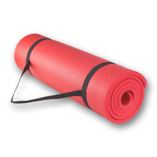 Yoga Exercise Floor Mat Of Premium Quality 12-Inch Extra Thick - Thicker Than Regular Mats - Slip Resistant Surface and Moisture Resistance - Lightweight and Easy To Carry Strap