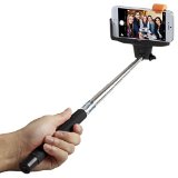 Selfie Stick Flexion8482 QuickSnap Pro 3-In-1 Self-portrait Monopod Extendable Wireless Bluetooth Selfie Stick with built-in Bluetooth Remote Shutter With Adjustable Phone Holder for iPhone 6 iPhone 6 Plus iPhone 5 5s 5c Android