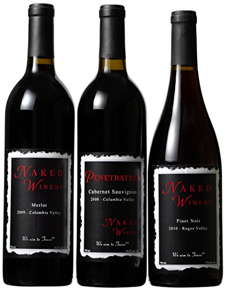 Naked Winery Red Hot Trio Mixed Pack, 3 x 750 mL