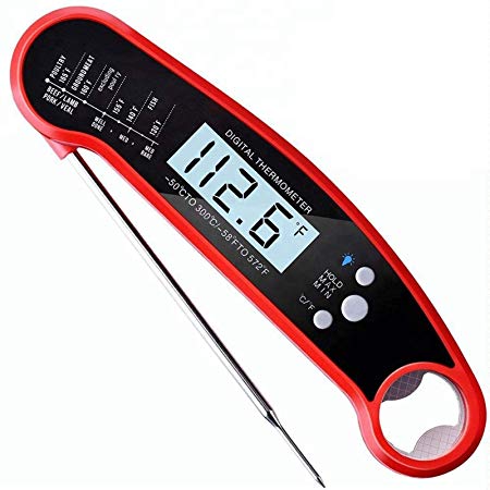 VSX Trading Company Ultra-Fast Instant Read Meat Thermometer - Waterproof Digital Thermometer with Backlight, Calibration and More. Best Food Thermometer for Grilling or Kitchen