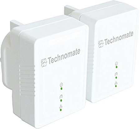 Technomate 500 Mbps HomePlug AV Powerline Adapter Starter Kit (Pack of 2)