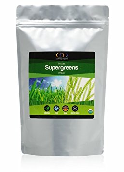 SuperGreens Blend Powder 1/2 Lb - Blend of all-organic, all-raw, freeze-dried wheatgrass juice powder, barley grass juice powder, alfalfa grass juice powder, spirulina, and chlorella
