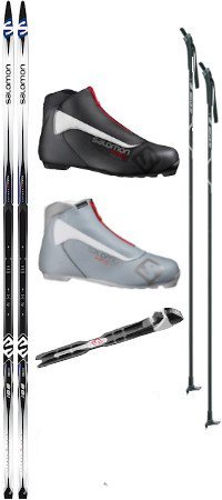 Salomon Escape 5 Grip Cross Country Ski Package (Skis, Boots, Bindings, Poles)