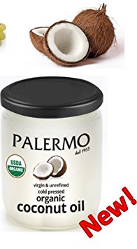 PALERMO Organic Cold Pressed Unrefined Virgin Coconut Oil 14 oz. (PACK OF 2)