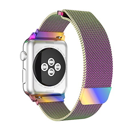 Apple Watch Band, Enow Fully Magnetic Closure Clasp Mesh Loop Milanese Stainless Steel Bracelet Strap for Smart iWatch Sport & Edition 38mm & 42mm