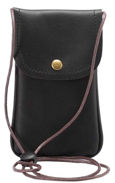 Hynice Cell Phone Bag Premium PU Leather Cellphone Case Cover Mini Crossbody Shoulder Sling Pouch Girls Purse cellphone deivce Under 5.5" (A-black)