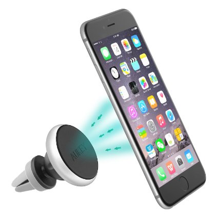 Car Mount Aukey Universal Smart Phone Magnetic Air Vent Car Mount Holder 360 Degree Adjustable Grips for iPhone 6S Plus iPhone 6 Plus 6S 6 Google Nexus 6 5 4 Samsung Galaxy S5 and More HD-C12