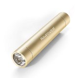 RAVPower Portable Charger 3200mAh External Battery Pack Power Bank with Ultra bright flashlight3rd Gen Mini iSmart Technology Apple Adapter Not Includedfor Phones Tablets and more-Gold