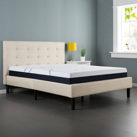 Zinus Upholstered Button Tufted Platform Bed with Wooden Slats, Multiple Sizes