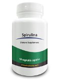Real Herbs Spirulina Capsules - Highest Dosage Per Capsule - All the Benefits of Blue Green Algae Powder in a Convenient Capsule Form 750mg X 50 Capsules
