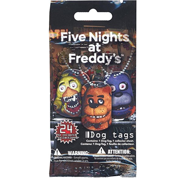 Officially Licensed Five Nights At Freddy's Dog Tags Necklace Mystery Pack "Contains 1 Random Dog Tag Necklace"