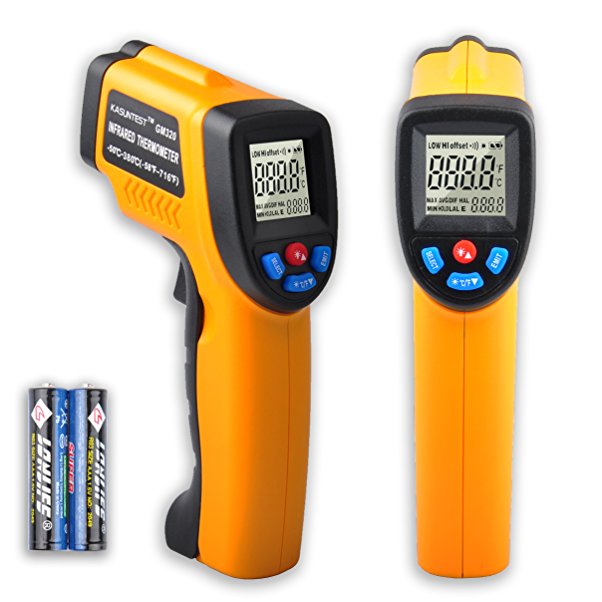 KASUNTEST Digital Infrared IR Thermometer Non-contact Instant Read Temperature Gun (-50°C to  380°C) Yellow Black