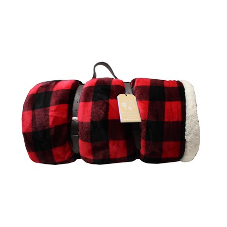 Northpoint Nordic Soft Sherpa Full/Queen Bed Blanket, Buffalo Plaid