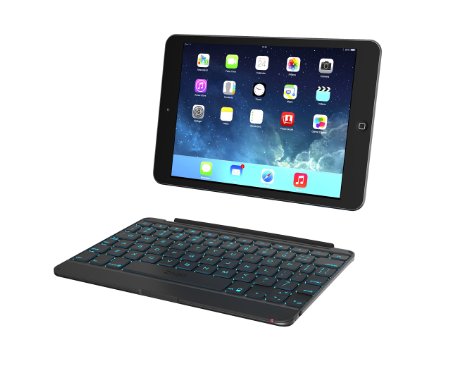 ZAGG Cover for iPad mini and iPad mini Retina  Hinged with Blacklit Keyboard - Space Grey