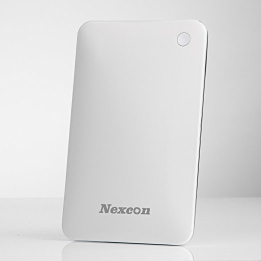 Nexcon 10000mAh Ultra Slim Dual USB output Portable Charger Power Bank External Battery Charger for iPhone iPad Samsung Galaxy Android Phone Smartphone Tablets Pc Bluetooth Speaker (White)