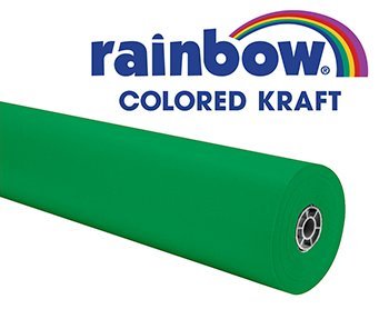 Rainbow Kraft 082284 Duo-Finish Kraft Light-Weight Paper Roll, 36 in x 100 ft,  Bright Green
