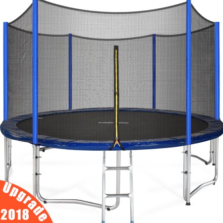 Zupapa 2018 Upgraded 15FT Trampoline with enclousre ladder tools TUV Certified