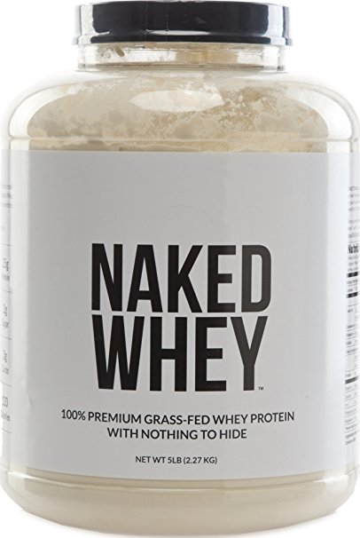 NAKED WHEY - #1 Undenatured 100% Grass Fed Whey Protein Powder from California Farms - 5lb Bulk, GMO-Free, Gluten Free, Soy Free, Preservative Free - Stimulate Muscle Growth - Enhance Recovery - 76 Servings