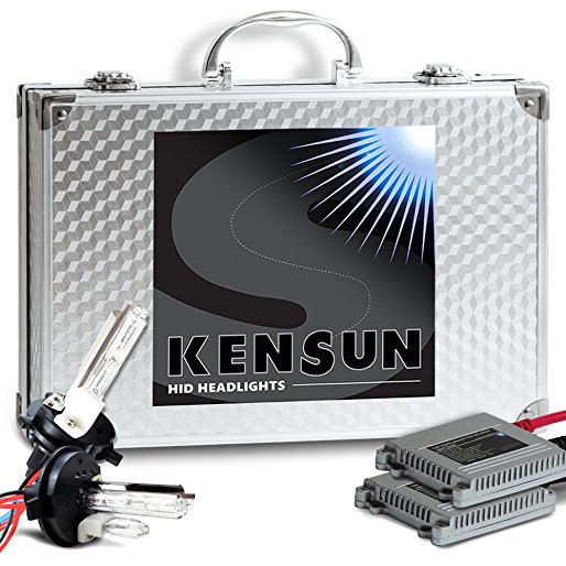 Kensun HID Conversion Kit "Slim" Ballasts H4 (9003) Lo-Beam Xenon/Hi-Beam Halogen 6000k Diamond White - "ALL SIZES AND COLORS"