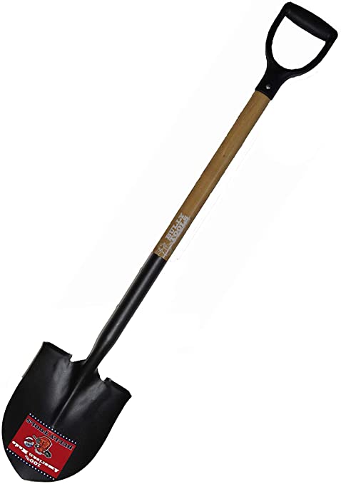 Bully Tools 72510 14-Gauge Round Point Shovel with American Ash D-Grip Handle