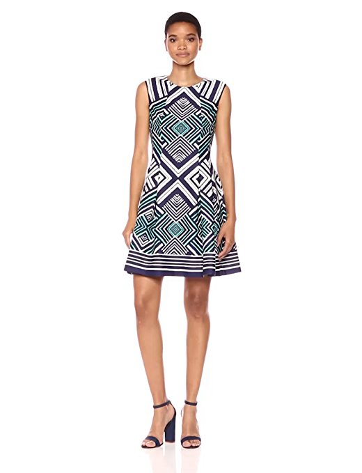 Vince Camuto Women's Scuba Fit and Flare Dress