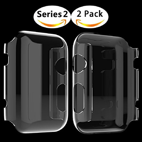 Apple Watch 2 Case, Langboom Apple Watch Screen Protector Ultra-Thin PC Hard Cover Full Coverage Clear Case for iwatch Series 2 42mm (2Pack)