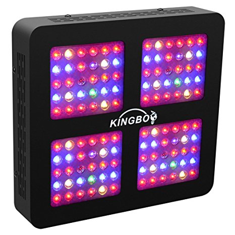 600W LED Grow Light KINGBO Dual Optical Lens-Series Full Spectrum for Indoor Plants VEG and Bloom（2 Switches, 12-Bands）