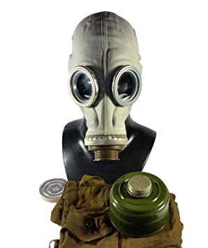 GP-5 Original Soviet Civilian Protective Gas Mask (activated Charcoal filter and bag included) (Medium, white)