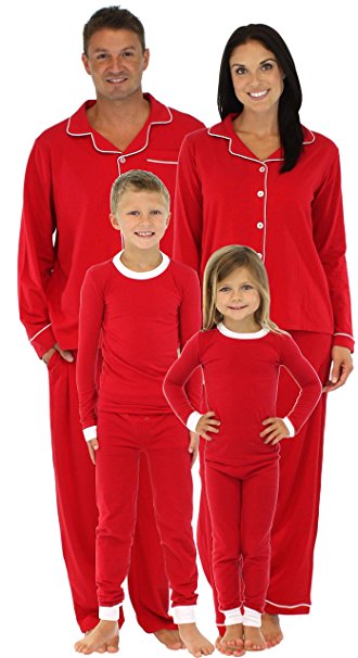 SleepytimePjs Family Matching Holiday Red Stretch Pajamas PJs Sets for Family