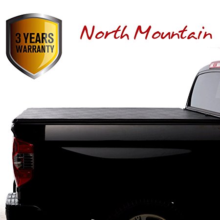 North Mountain Soft Vinyl Roll-up Tonneau Cover, Fit Chevy Silverado/GMC Sierra 14-17 1500 15-17 2500/3500 HD Pickup 6.5ft Fleetside Bed, Clamp On No Drill Top Mount Assembly w/Rails Mounting Hardware