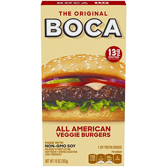 Boca Burgers, All American Classic Burger, 4ct, 10 oz (Frozen)