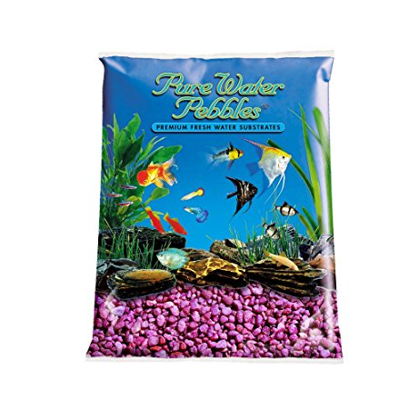 Pure Water Pebbles Aquarium Gravel, 25-Pound, Neon Purple