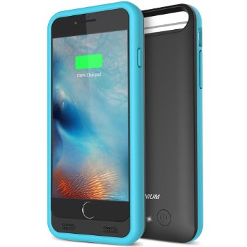 iPhone 6S Battery Case - iPhone 6 Battery Case Trianium Atomic S Portable Charger for Apple iPhone 6 6S Battery Charging Case 47 InchesBlackBlueLifetime Warranty- 3100mAh External Protective Juice Power Bank ChargerMFI Certified