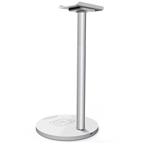 New Bee 2-in-1 Wireless Charging Headphone Stand - Wireless Charger with Headphone Stand Compatible for Samsung S7/S7 Edge/S6/S6 Edge and other Mobile Phone with Standard Qi-enabled devices - White
