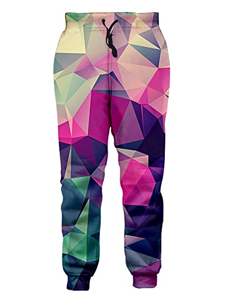 Leapparel Men's Unisex 3D printed Casual Gym  sports Jogger Pants with DrawString Galaxy Graphric Baggy Sweatpants