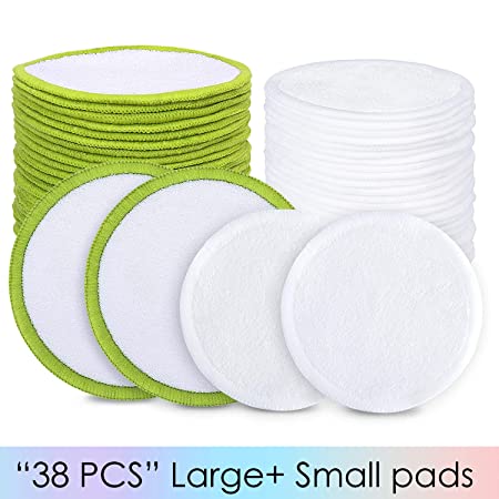 Reusable Cotton Rounds - 100% Organic Reusable Cotton Pads With Washable Laundry Bag Makeup Remover Pads for Toner Eco-Friendly Bamboo Cotton Pad for All Skin Types