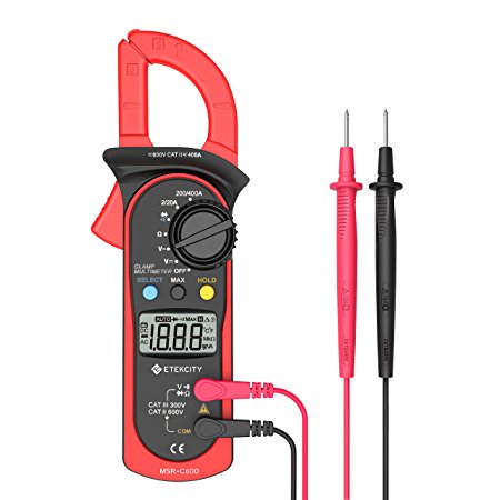 Etekcity MSR-C600 Digital Clamp Meter Multimeters , Auto-Ranging Multimeter AC/DC voltmeter with Voltage, AC Current, Amp, Volt, Ohm, Diode and Resistance Test Tester
