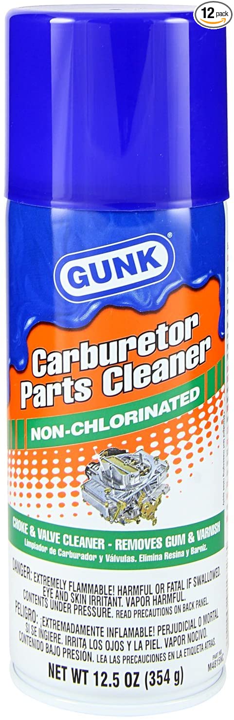 Gunk M4815NC-12PK Non-Chlorinated Carburetor Parts Cleaner - 12.5 oz, (Case of 12)