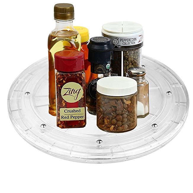 iSKUKA 8’’ Spice Organizer 360°Swivels Turntable Lazy Susan for Kitchen Pantry (8 inch)