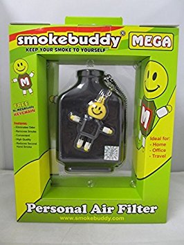Smoke Buddy Mega Personal Air Purifier Cleaner Filter Removes Odor - Black