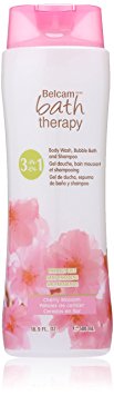 Belcam Bath Therapy Florals 3-in-1 Body Wash, Bubble Bath and Shampoo, Cherry Blossom, 16.9 Fluid Ounce