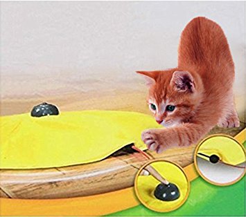 Yosoo 4 Speeds Cat Toy Undercover Mouse Fabric Interactive Electronic Kitten Pet Play W/ Yellow Shirt