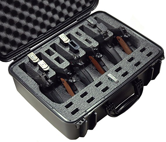Case Club Waterproof 6 Pistol Case with Silica Gel