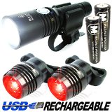 Vision II Lifetime Warranty - 860 Lumen USB Rechargeable Bike Light - Two FREE USB Tail Lights Extra Battery Carrying Bag - Fits All Bikes Easy Install No Tools Quick Release Front and Back Mount - Limited Time Offer - Try RISK-FREE