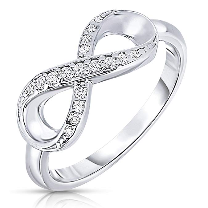 925 Sterling Silver Forever Infinity Ring with CZ