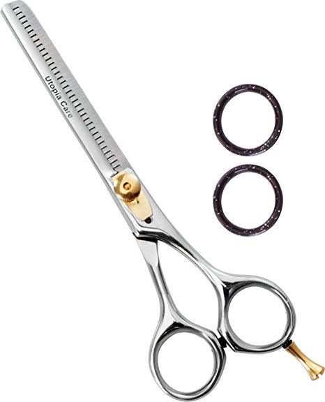 Utopia Care 6.5" Professional Barber Thinning / Texturizing Scissors triple Ring with adjustable tension and finger inserts