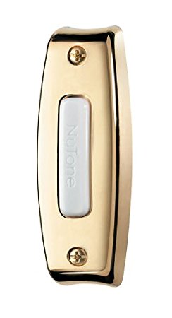 NuTone PB7LPB Wired One-Lighted Door Chime Push Button, Polished Brass