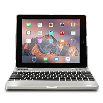 iPad 2 3 4 keyboard case, COOPER KAI SKEL P1 Bluetooth Wireless Keyboard Portable Laptop Macbook Clamshell Case Cover with Rechargeable Battery Power Bank for Apple iPad 2nd 3rd 4th generation Silver